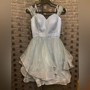 Fashion Sparkle Size 0 Baby Blue Dress (Brand New w/Tags) Layered New Rare Prom